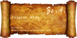 Zsigrai Alda névjegykártya